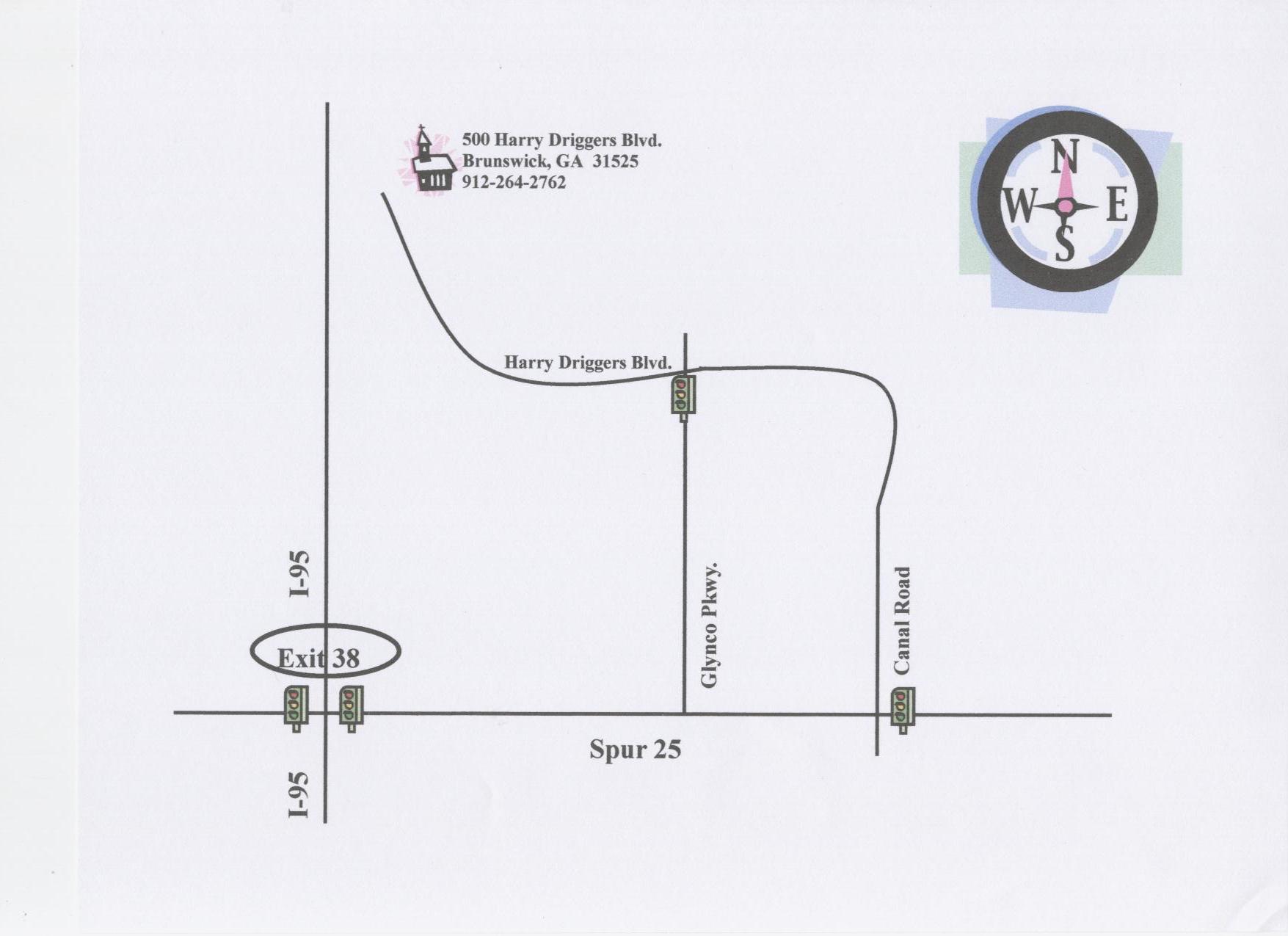 Map to Bible Baptist Church